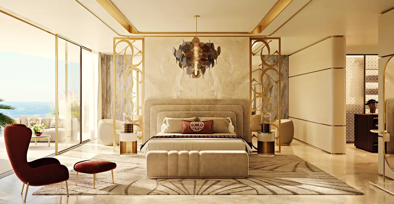 A bedroom that opens onto the sea